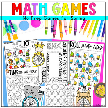Preview of First Grade Math Games Spring Math Games Math Centers