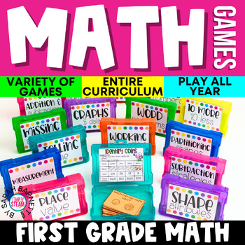 Preview of First Grade Math Games for Centers, Review, & Intervention Math Curriculum