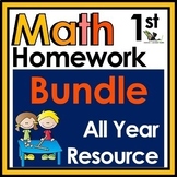 First Grade Math Homework Bundle with Digital Option for D