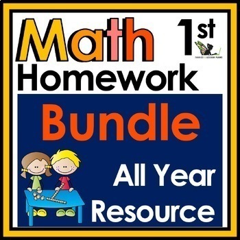 Preview of 1st Grade Weekly Math Homework, Spiral Review Activities and Morning Work Bundle