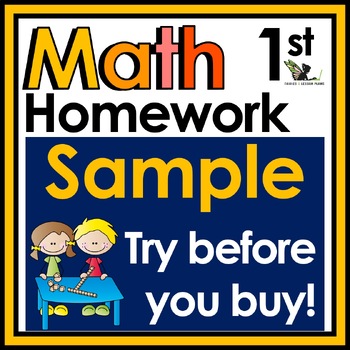 Preview of First Grade Math Homework Free Sample with Digital Option