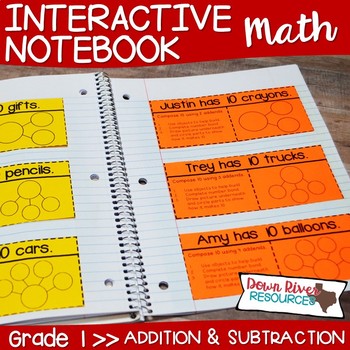 Preview of First Grade Math Interactive Notebook: Addition and Subtraction within 20 (TEKS)