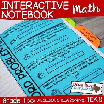 Preview of First Grade Math Interactive Notebook: Algebraic Reasoning (TEKS)