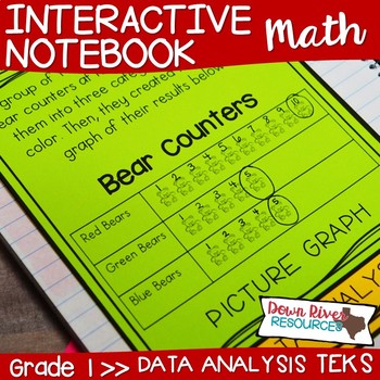 Preview of First Grade Math Interactive Notebook: Data Analysis- Graphing (TEKS)
