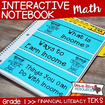 Preview of First Grade Math Interactive Notebook: Personal Financial Literacy (TEKS)