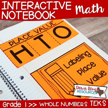 Preview of First Grade Math Interactive Notebook: Whole Numbers - Place Value (TEKS)