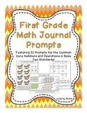 First Grade Math Journal Prompts: 31 Prompts for the Commo