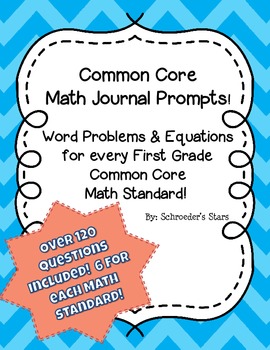 Preview of First Grade Math Journal Prompts: Common Core Aligned