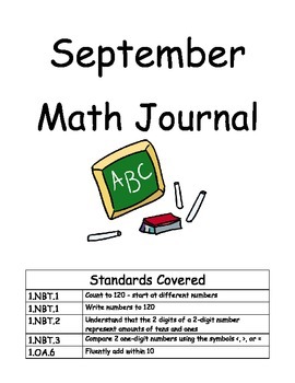 Preview of First Grade Math Journal - SEPTEMBER (MONTH 1) Common Core