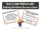 First Grade Math Learning Intentions and Success Criteria