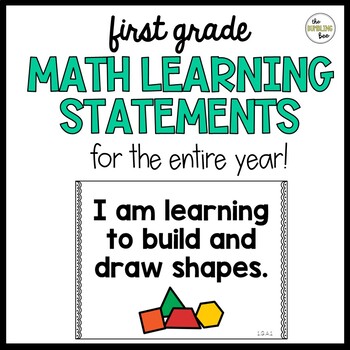Preview of First Grade Math Learning Statement Posters: I Can/I Am Learning..
