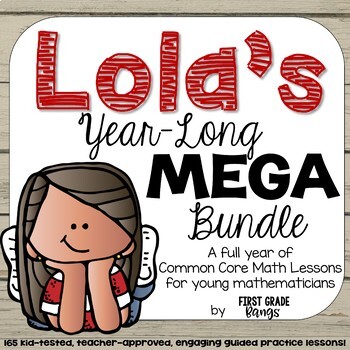 Preview of First Grade Math Lessons- Lola's Year-Long Digital MEGA Bundle for Home/School