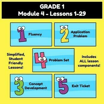 Preview of First Grade Math Module 4 ALL LESSONS SIMPLIFIED - Original Eureka Aligned