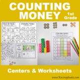 First Grade Math Money - Centers, Worksheets and Word Wall