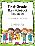 First Grade Math Notebook Printables Numbers 10-120