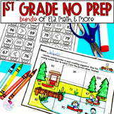No Prep Math Phonics Grammar Worksheets 1st Grade Yearlong Bundle