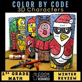First Grade Math Practice | Winter Color by Code