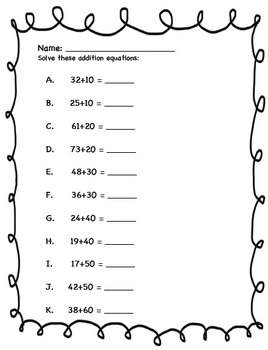 free math homework for first grade