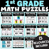 First Grade Math Puzzles Bundle - Addition Facts, Odd and 