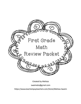 First Grade Math Review Packet by SwaimEBS | Teachers Pay Teachers