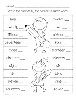 first grade math review sheets part 1 number words