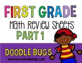 First Grade Math Review Sheets Part 1: number words, numbe