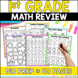 First Grade Math Review Worksheets No Prep End of Year Sum