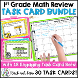 First Grade Math Review Task Cards Bundle | Math Scoot Gam