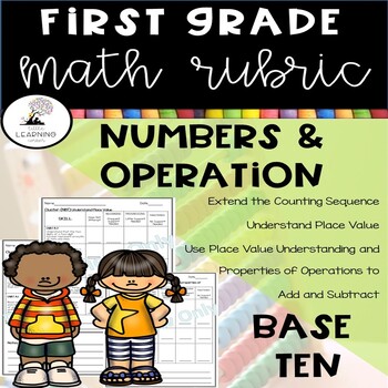 Preview of First Grade Math Rubric | Number and Operations Base Ten Assessments