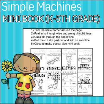 Preview of First Grade Math Simple Machines Mini Book
