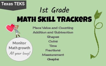 Preview of First Grade Math Skill Trackers