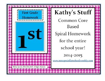 Preview of First Grade Math Spiral Homework - Entire Year!