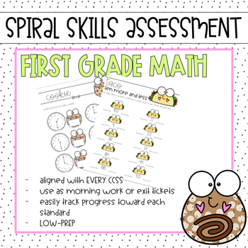 Preview of First Grade Math Spiral Skills Assessment