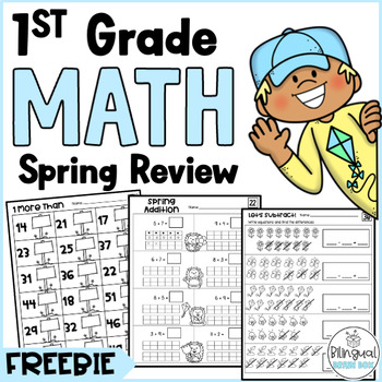 Preview of First Grade Math - Spring Math Review - Free Math Worksheets First Grade