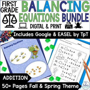 Preview of First Grade Math Strategies Addition Balancing Equations 1.OA.7