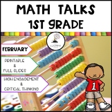 First Grade Math Talks - February - Digital and Printable