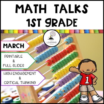 Preview of First Grade Math Talks - March - Digital and Printable