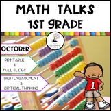 First Grade Math Talks - October - Digital and Printable