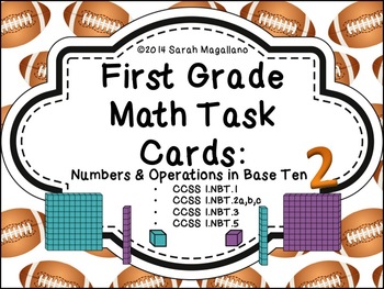 Preview of First Grade Math Task Cards: Numbers and Operation in Base Ten 2