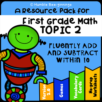 Preview of First Grade Math Topic 2, Add and Subtract Within 10