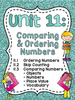 Preview of First Grade Math Centers Comparing Numbers Skip Counting and Number Order