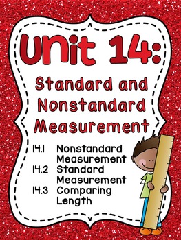 Preview of First Grade Math Unit 14 Standard & Nonstandard Measurement Activities