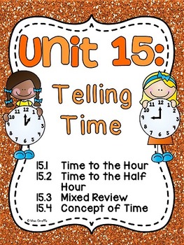 Preview of First Grade Math Centers Telling Time to the Hour and Half Hour Activities
