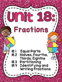 First Grade Math Unit 18 Fractions Activities Worksheets & Games