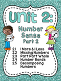 First Grade Math Unit 2: Number Sense, Part Part Whole, Nu
