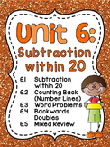 First Grade Math Unit 6 Subtraction within 20 Games Worksh