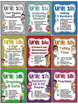 Preview of First Grade Math Units 10-18 BUNDLE of Centers Worksheets Activities & Games