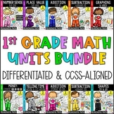 First Grade Math Units BUNDLE 1-10: Differentiated & Commo