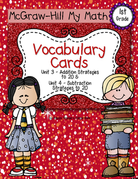 Preview of First-Grade Math Vocabulary {My Math Series - Unit 3 & 4}{CCSS aligned}