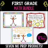 First Grade Math Warm Up and Fluency BUNDLE (NO PREP)